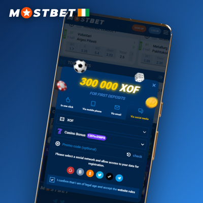 Icône smartphone affichant un code SMS pour l'inscription Mostbet par numéro de téléphone ivoirien